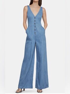 BCBGMaxAzria Light Blue Denim Jumpsuit